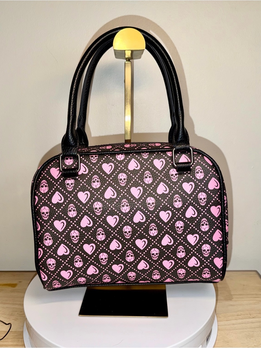 Ed Hardy Pink and Black Skull Satchel NWT - Picture 4 of 6